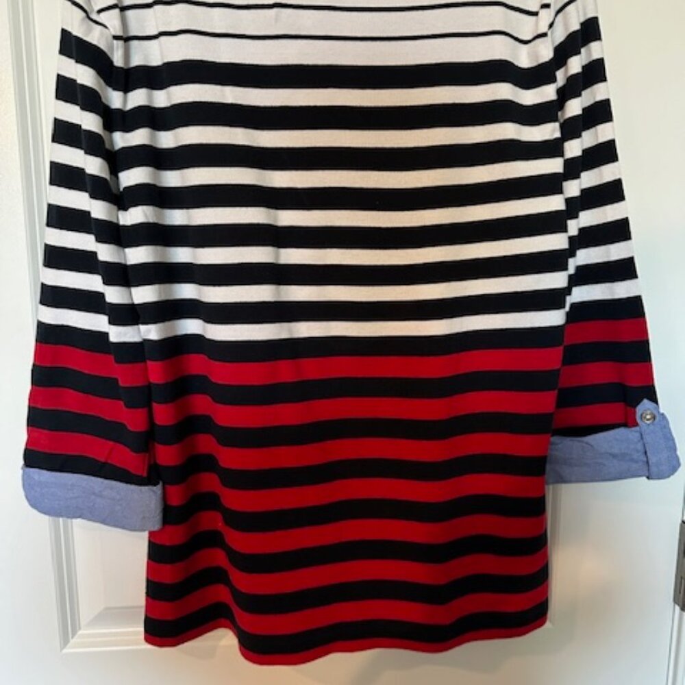 TOMMY HILFIGER RED, WHITE AND BLUE STRIPE TOP - Picture 5 of 5